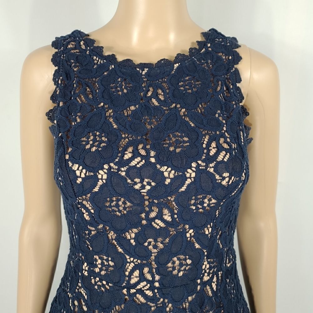 CITY STUDIO Blue Lace Floral Pattern Dress - Picture 9 of 15